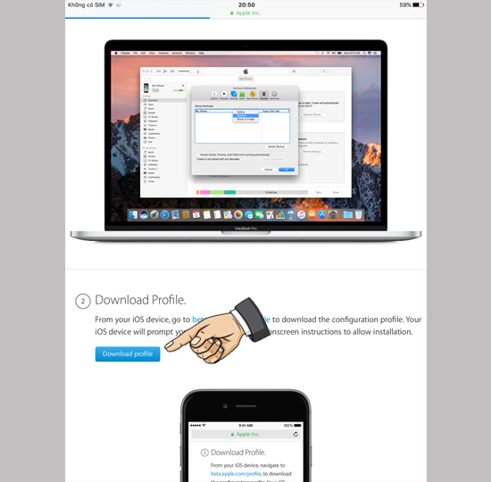 ​Chọn Download profile