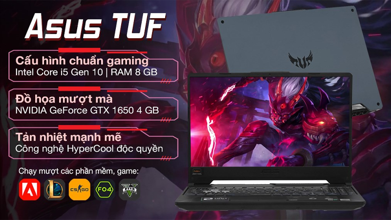 Laptop ASUS TUF Gaming FX506LH i5 10300H sở hữu đồ hoạ mượt mà