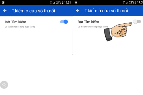 Tại đây bạn tắt đi