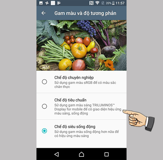 Chọn chế độ cải thiện