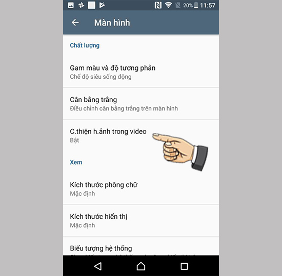 Vào cải thiện hình ảnh trong vieo