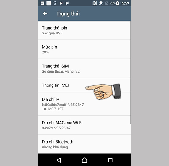 Kiểm tra thông tin máy
