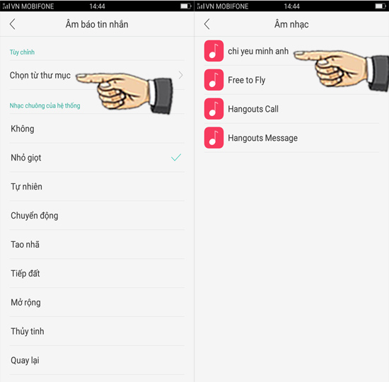 Bước 3: Chọn thư mục và bài hát yêu thích.