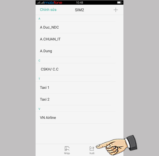 Bước 4: Chọn Xuất