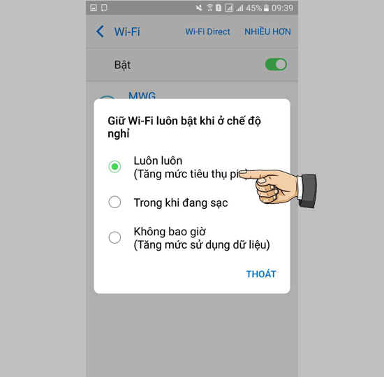 Luôn luôn kết nối Wifi