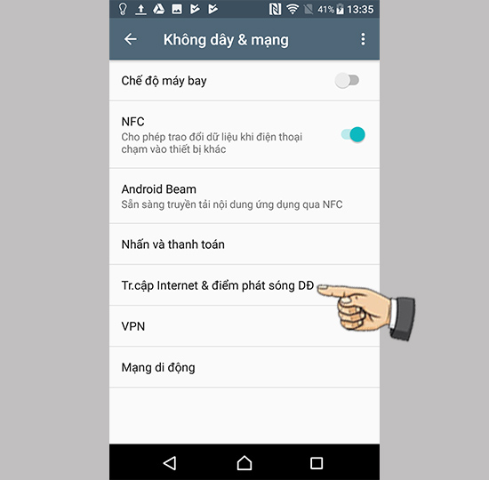 Vào điểm truy cập internet