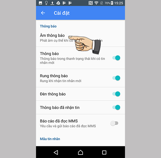 Chọn âm thanh thông báo