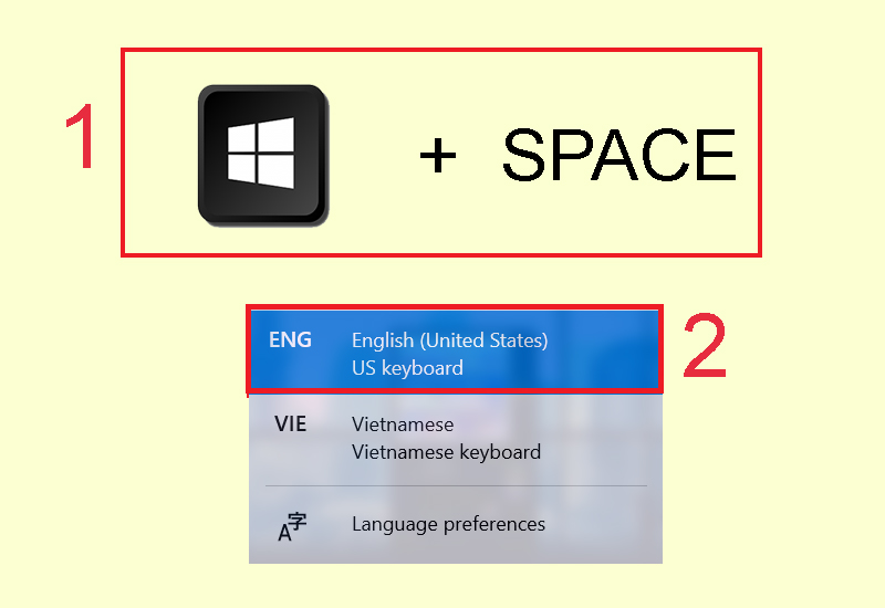 Tổ hợp phím Windows + Space