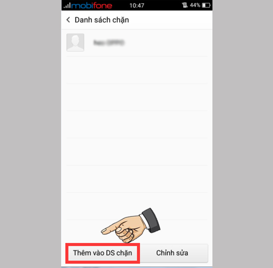 ​Thêm vào danh sách chặn