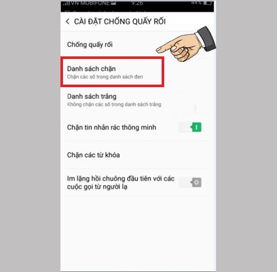 ​Danh sách chặn